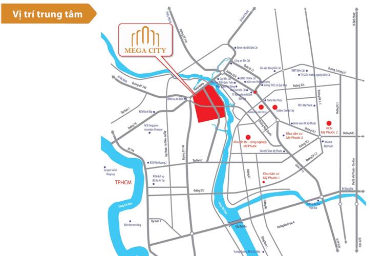 Vị trí dự án đất nền Mega City Bình Dương 