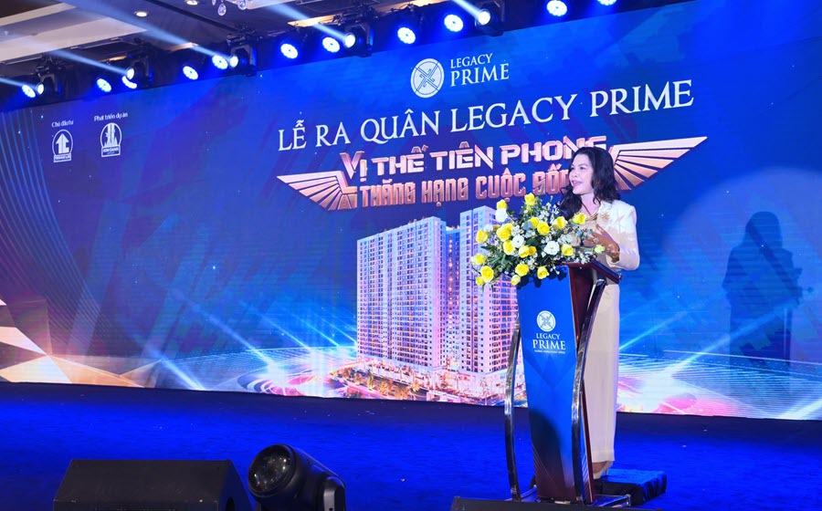 Tổng Giám Đốc Kim Oanh Group phát biểu tại lễ ra quân dự án Legacy Prime